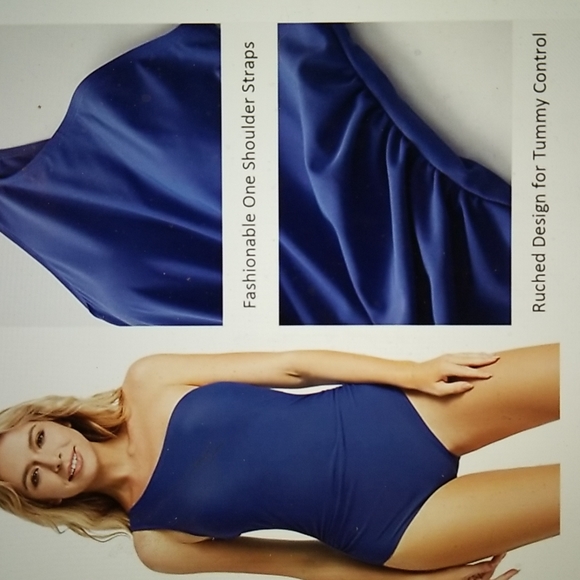 NWT ONE SHOULDER RUCHED ATHLETIC SWIM SURFING  VOLLEYBALL YOGA EXERCISE DANCE - Picture 5 of 10